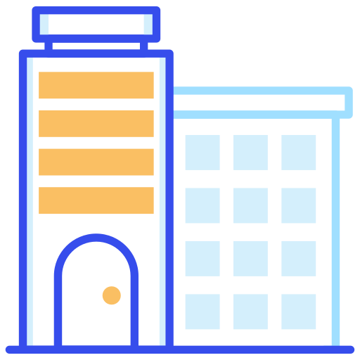 College, library, school building, secondary school icon